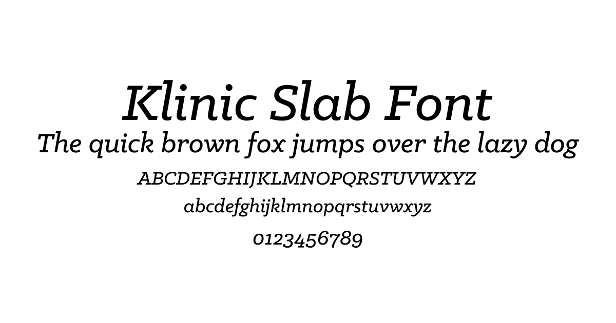 Klinic Slab Font preview