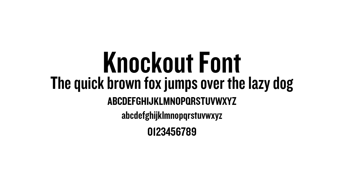 Knockout Font font preview