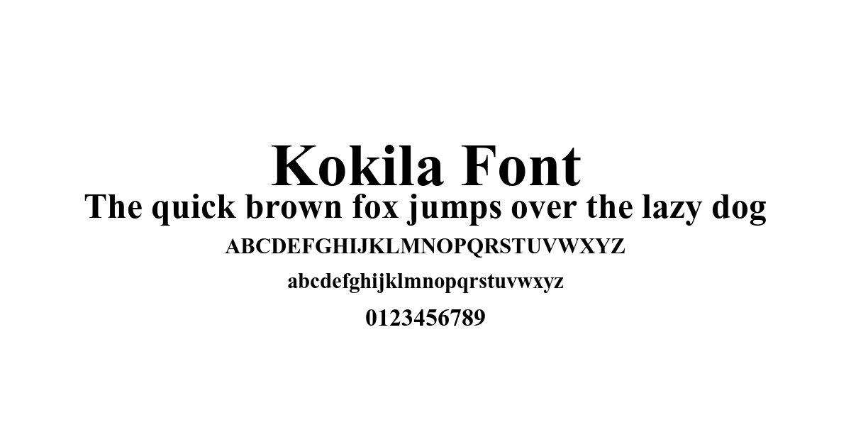 Kokila Font preview