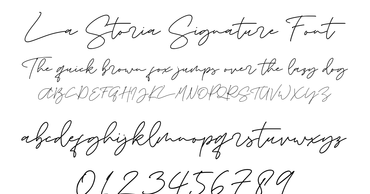 La Storia Signature Font font preview