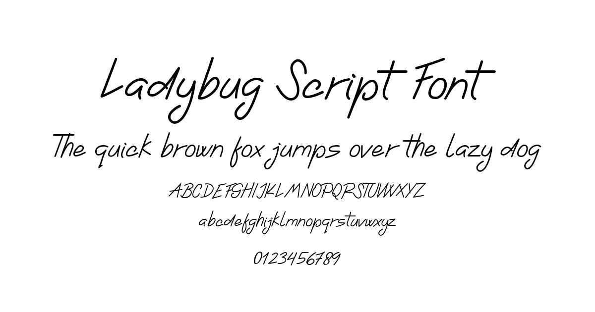 Ladybug Script Font font preview