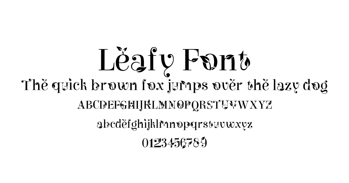 Leafy Font preview