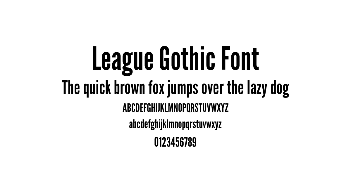 League Gothic Font font preview
