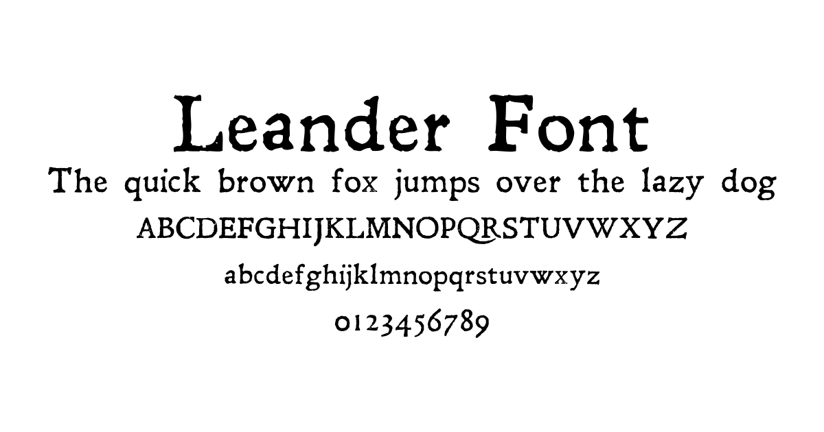 Leander Font font preview