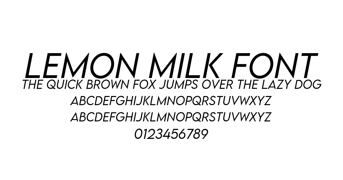 Lemon Milk Font font preview