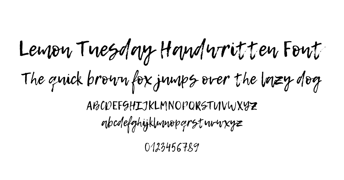 Lemon Tuesday Handwritten Font preview