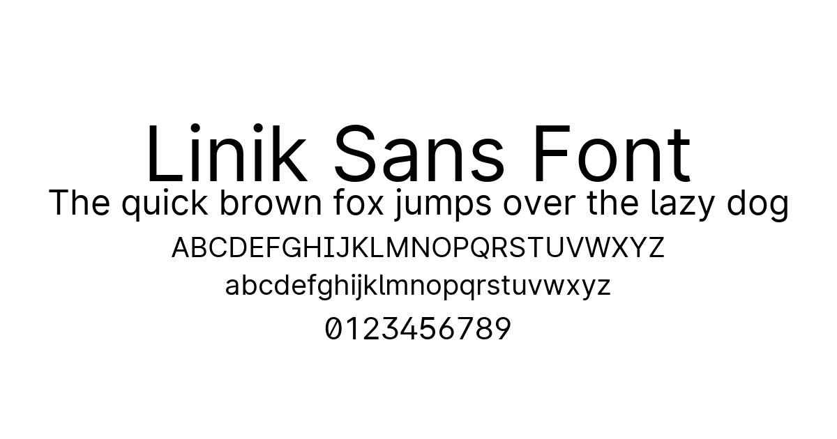 Linik Sans Font preview