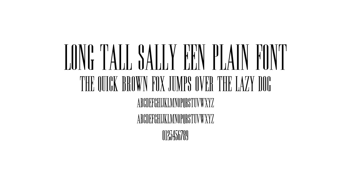 Long Tall Sally Een Plain Font preview