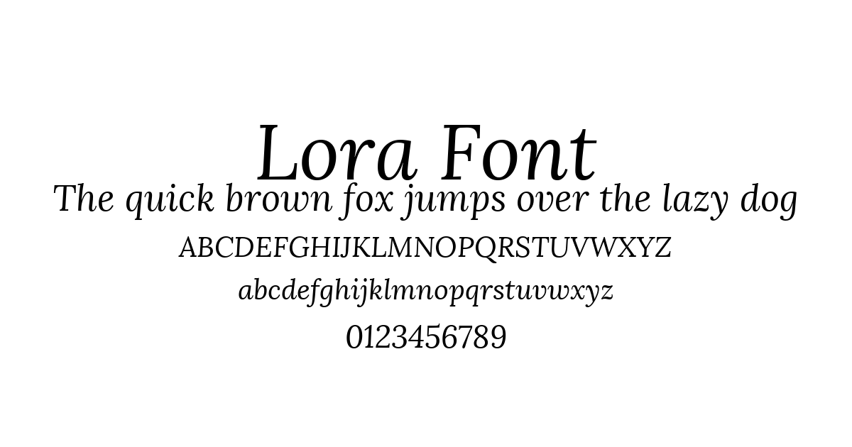 Lora Font font preview