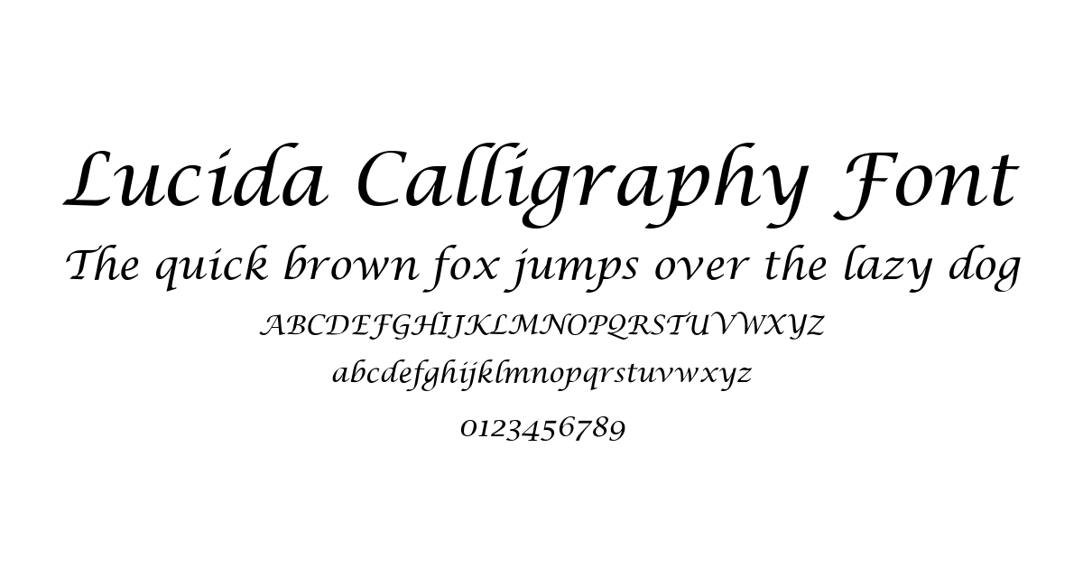 Lucida Calligraphy Font preview