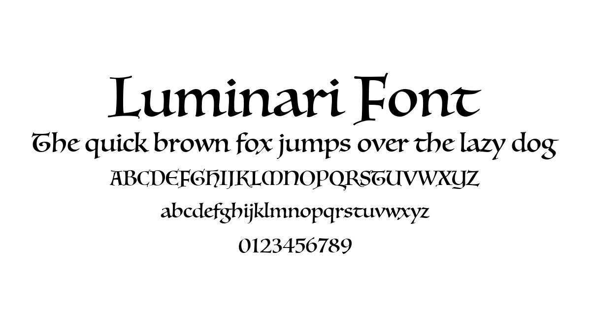 Luminari Font font preview