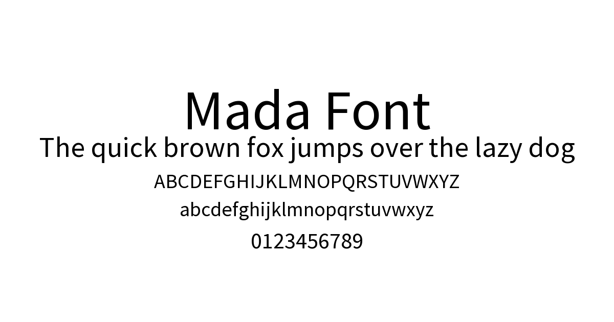 Mada Font preview