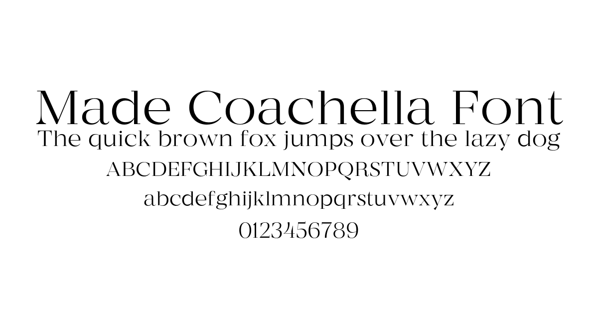 Made Coachella Font font preview