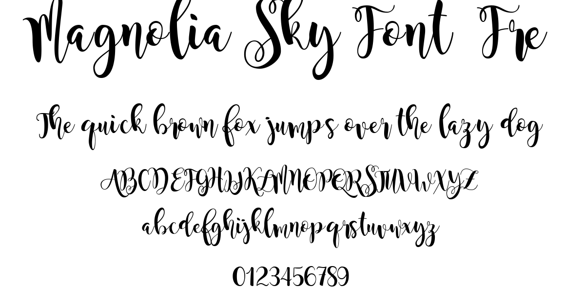 Magnolia Sky Font  Fre font preview