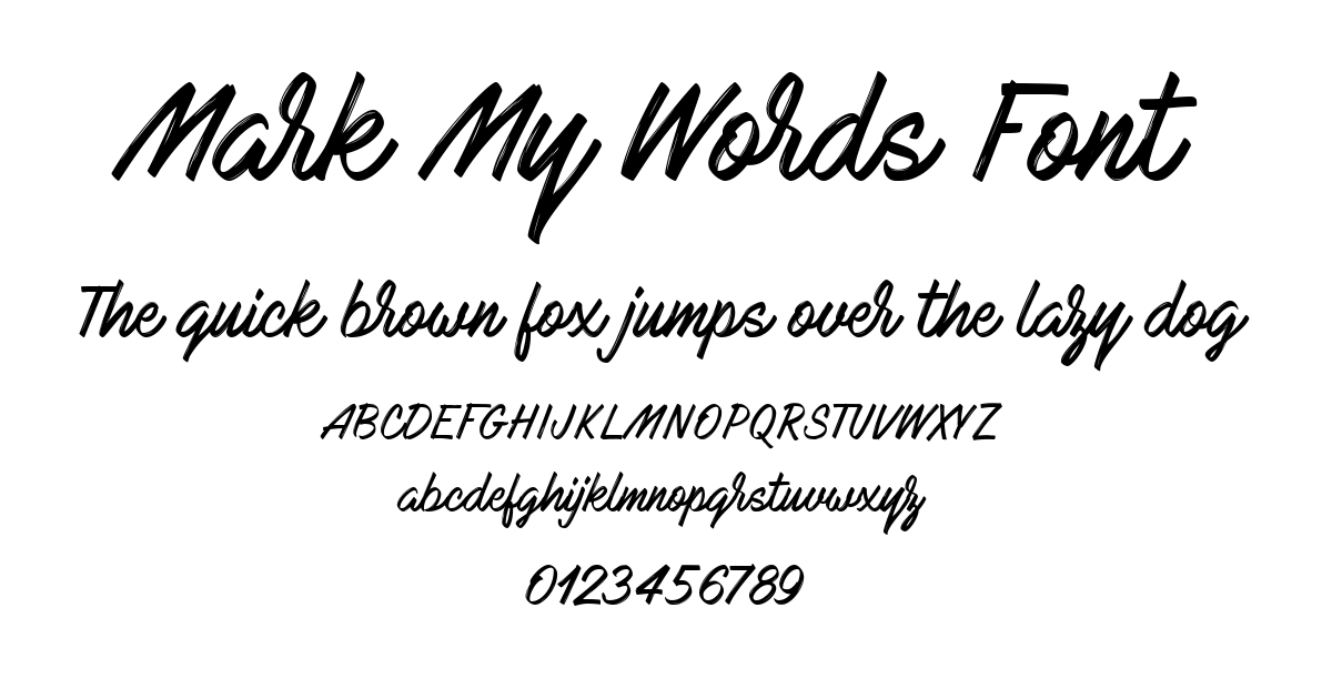 Mark My Words Font font preview