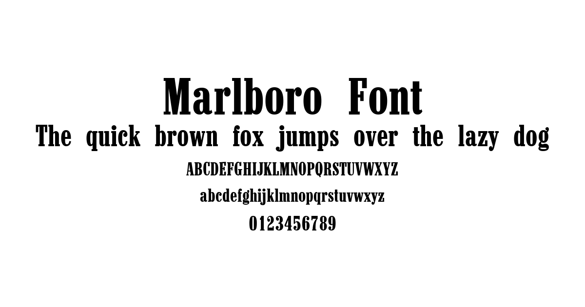 Marlboro Font preview