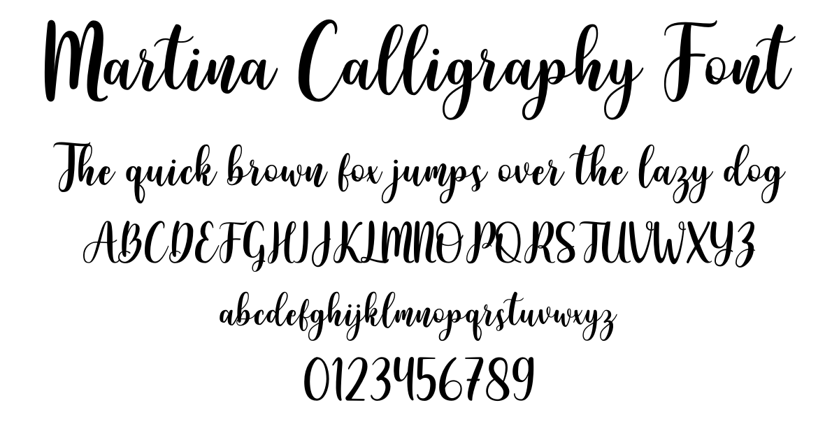 Martina Calligraphy Font preview