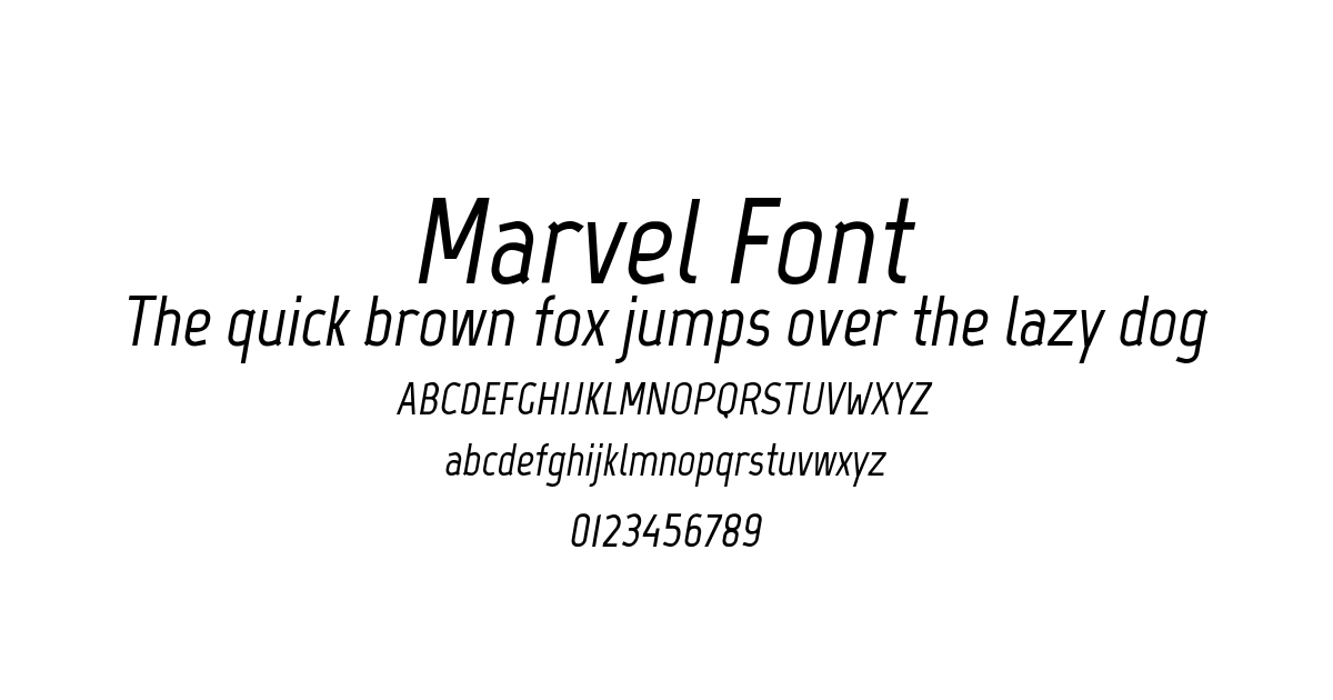 Marvel Font preview