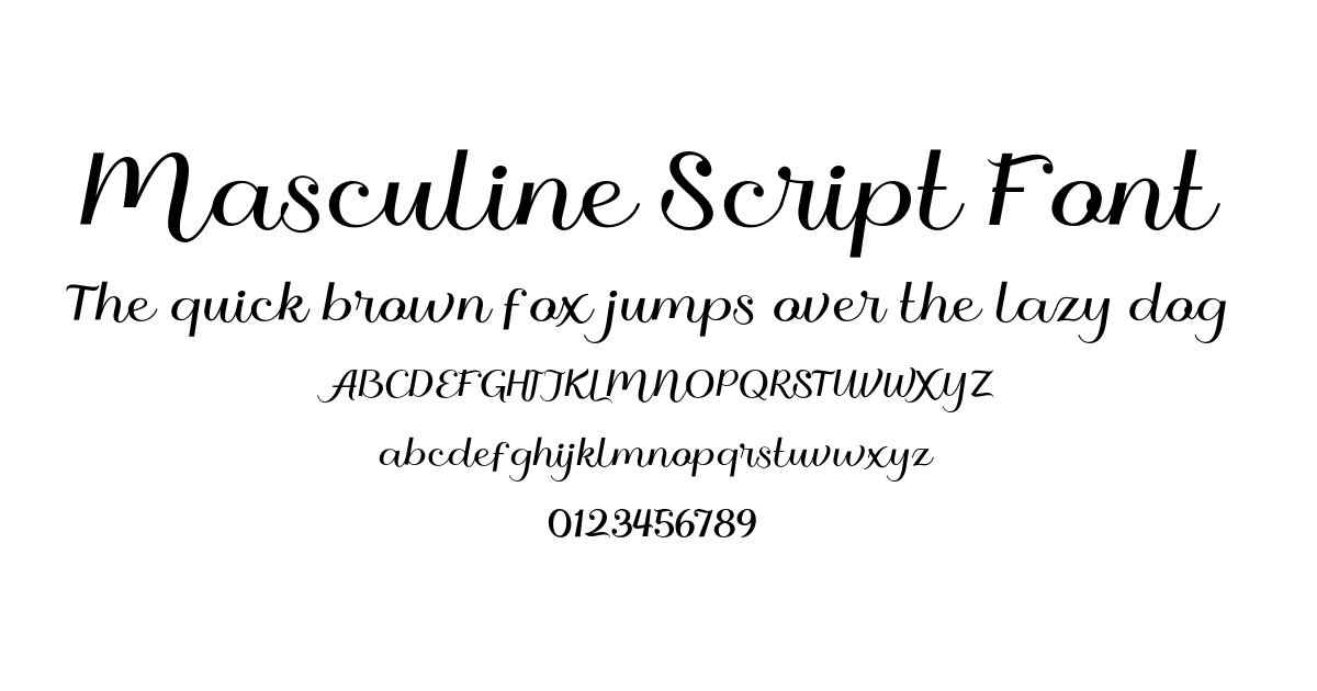 Masculine Script Font font preview