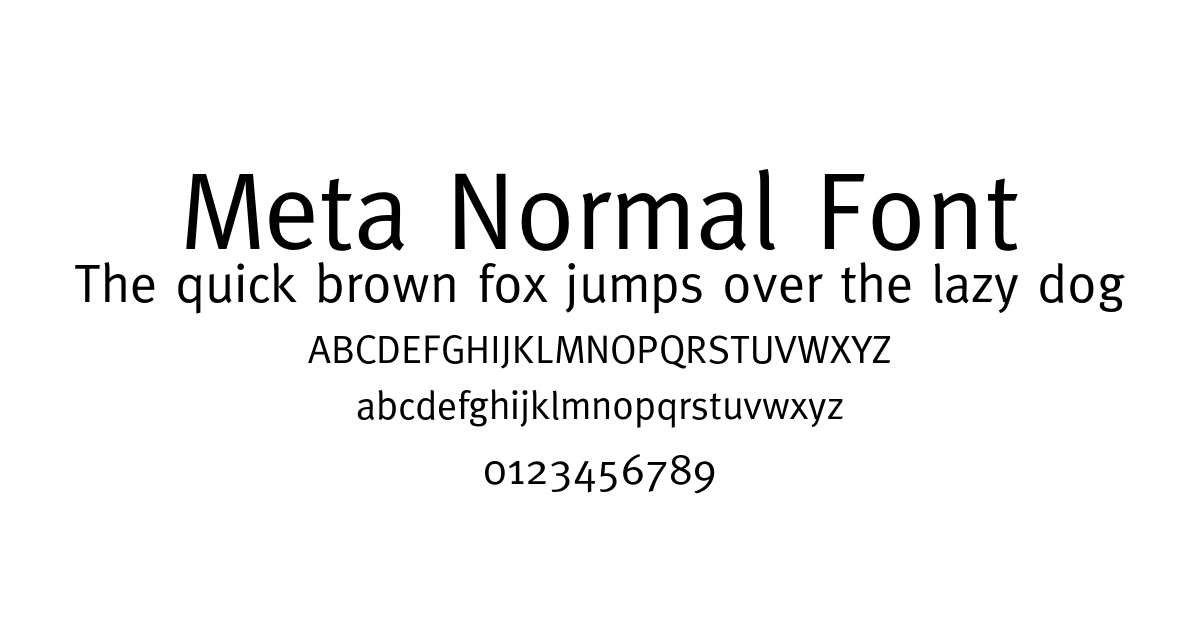 Meta Normal Font font preview