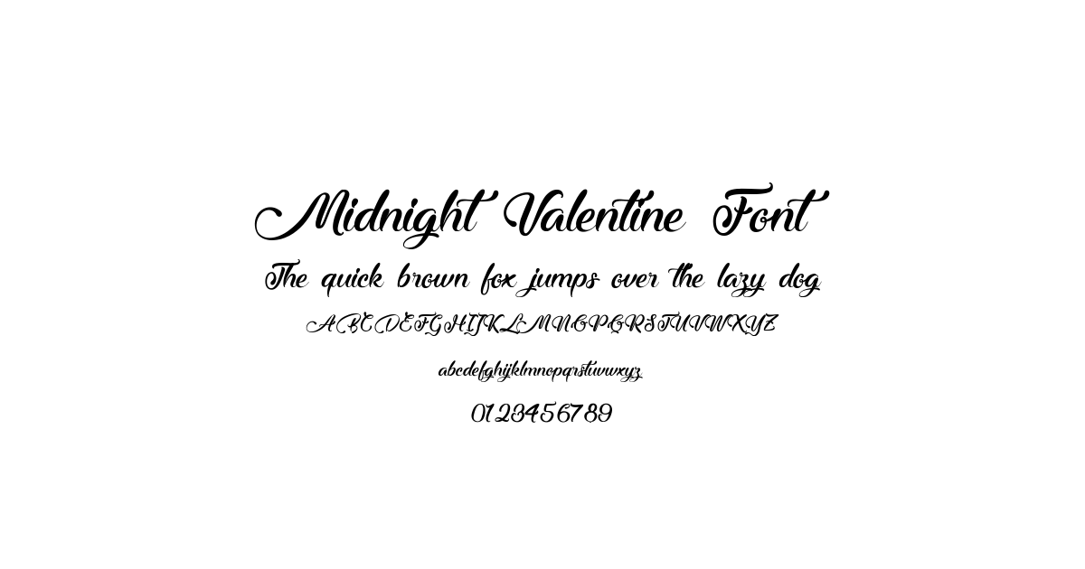 Midnight Valentine Font font preview