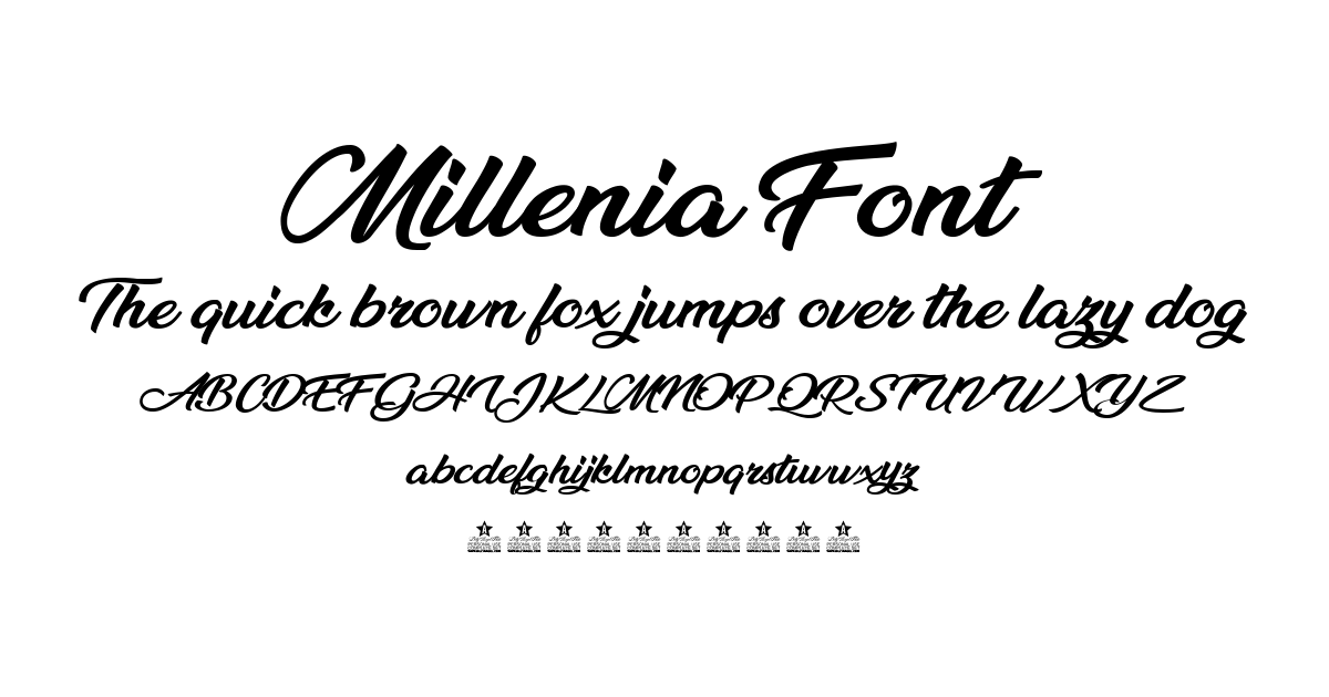 Millenia Font font preview