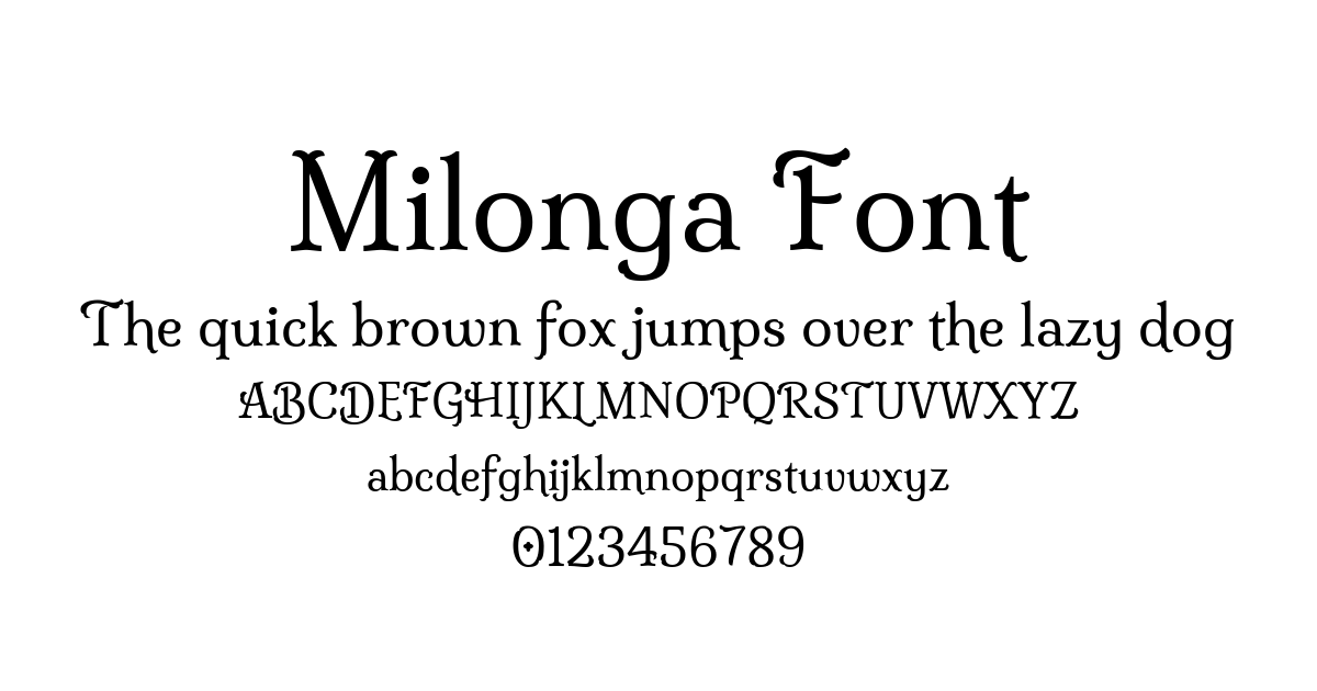 Milonga Font preview