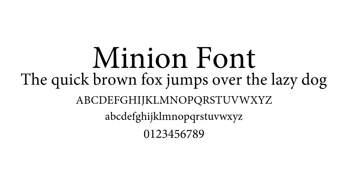 Minion Font font preview
