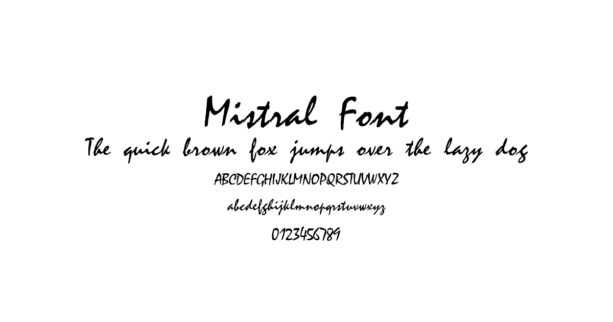 Mistral Font font preview