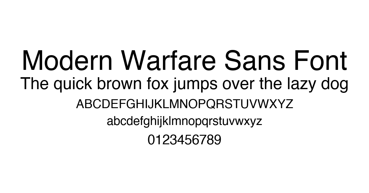Modern Warfare Sans Font preview