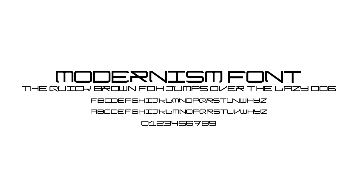 Modernism Font preview