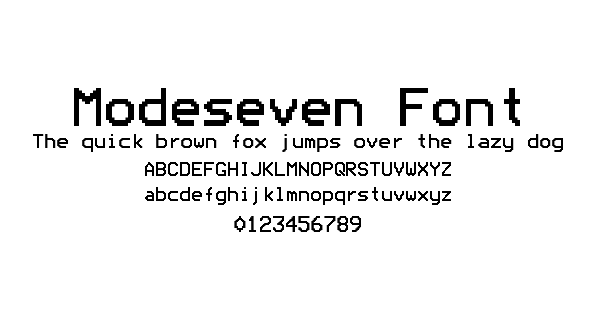 Modeseven Font font preview
