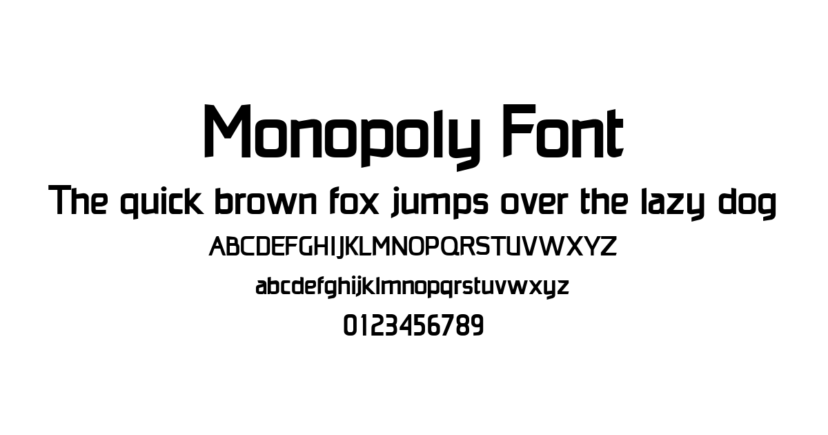 Monopoly Font preview