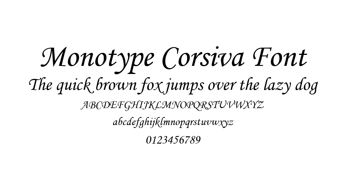 Monotype Corsiva Font preview