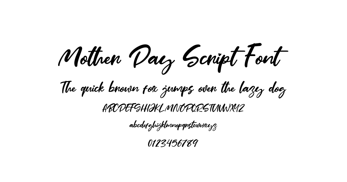 Mother Day Script Font font preview