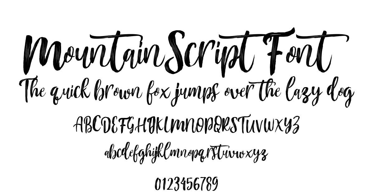 MountainScript Font preview