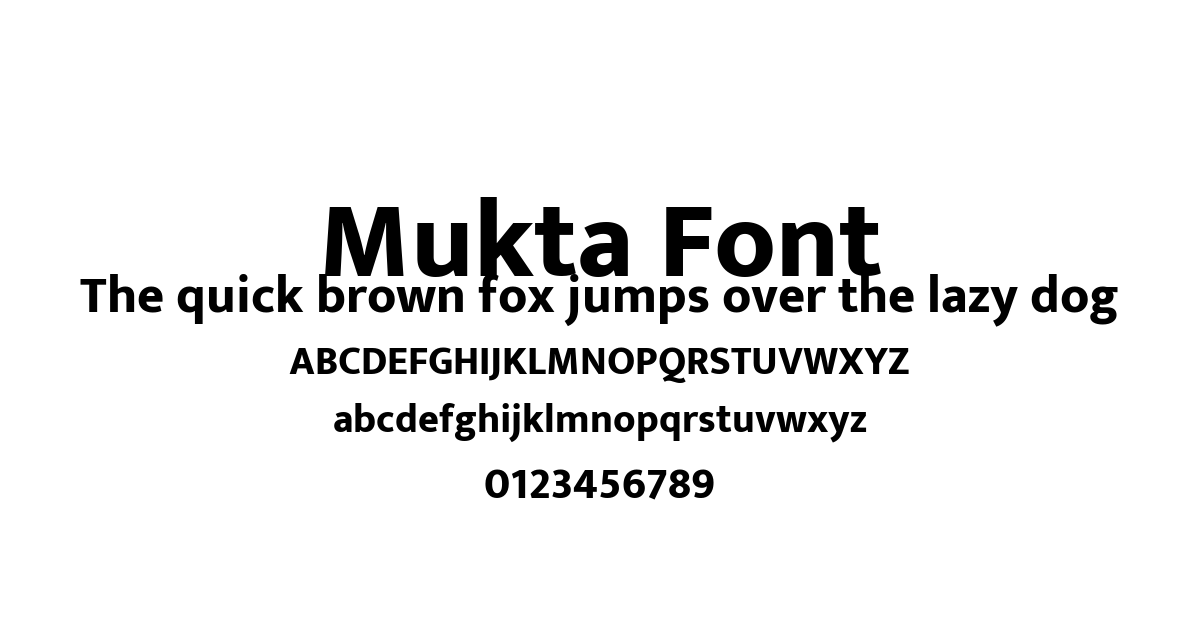 Mukta Font font preview