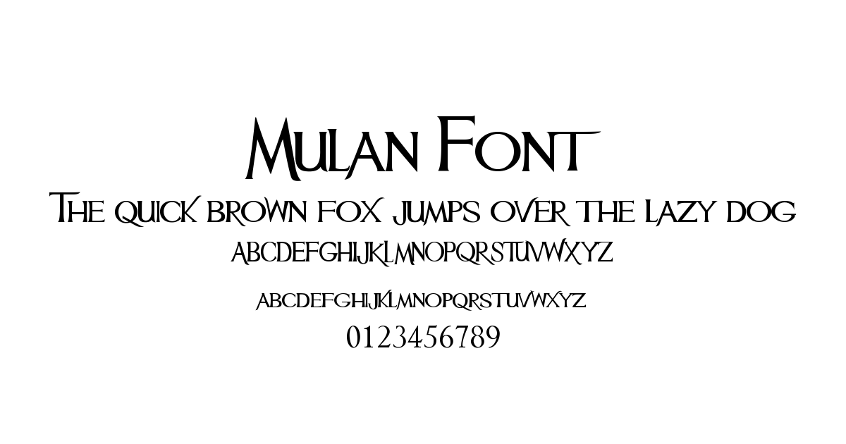 Mulan Font font preview