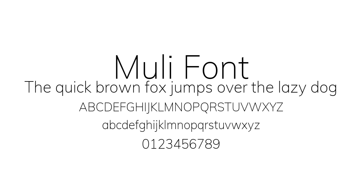 Muli Font font preview