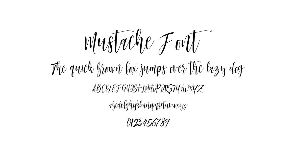 Mustache Font preview