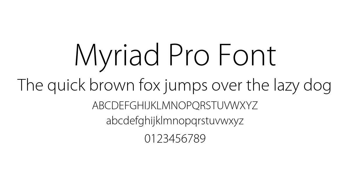 Myriad Pro Font preview