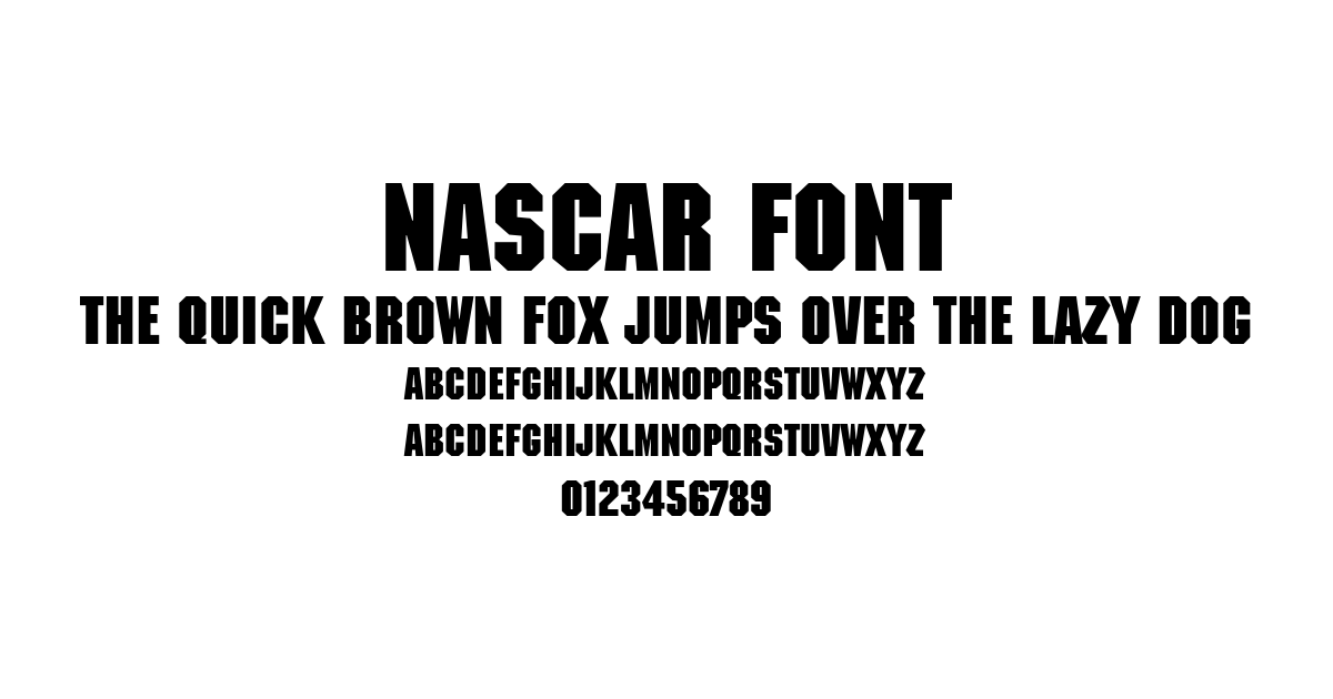 Nascar Font preview