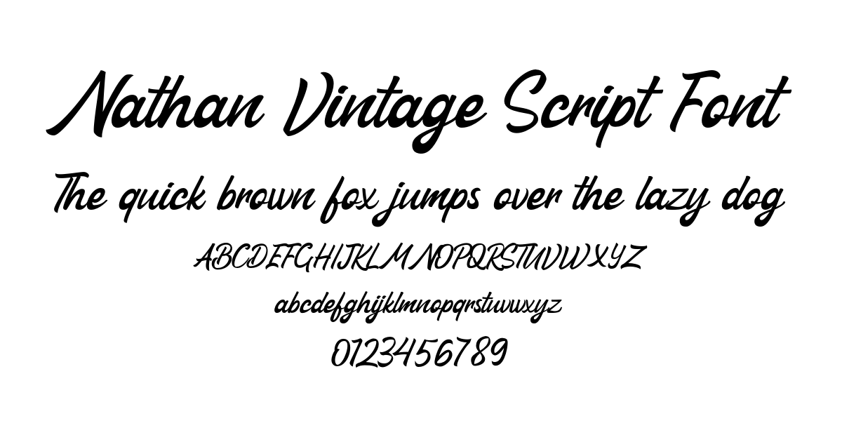 Nathan Vintage Script Font preview