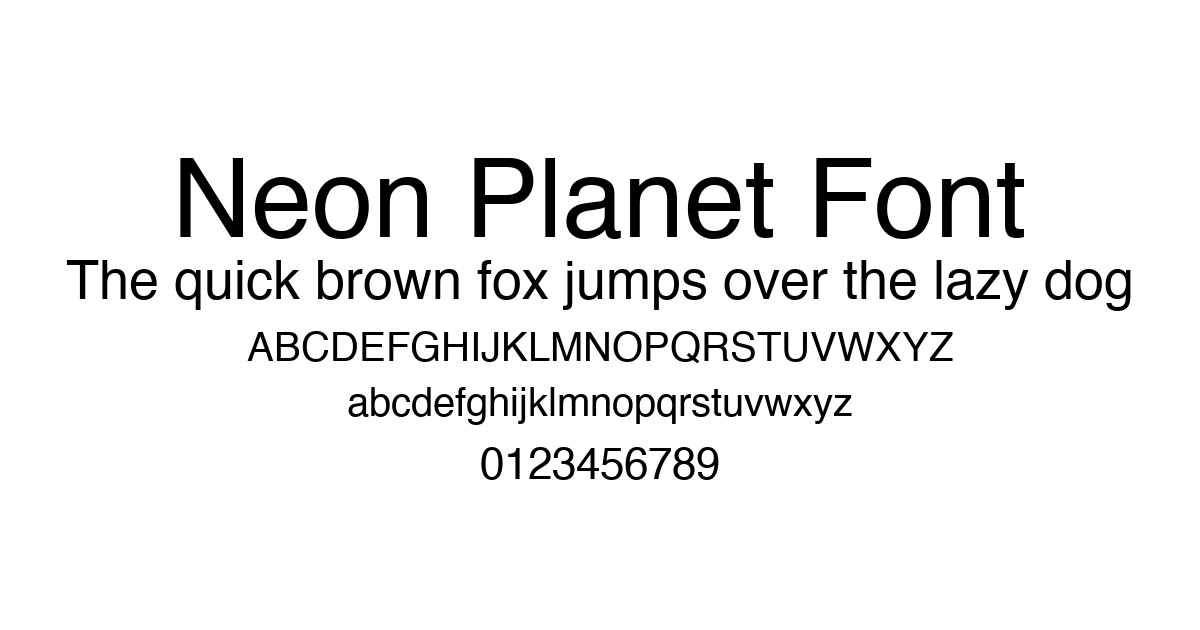 Neon Planet Font font preview