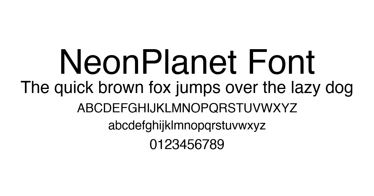 NeonPlanet Font preview