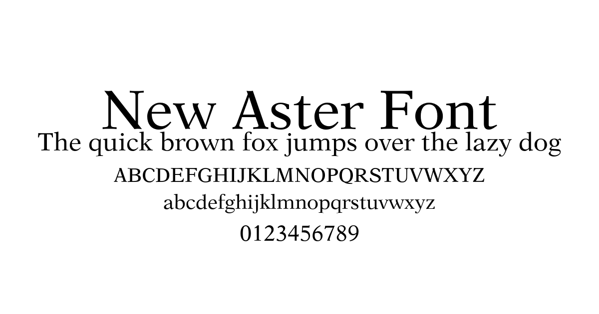 New Aster Font preview