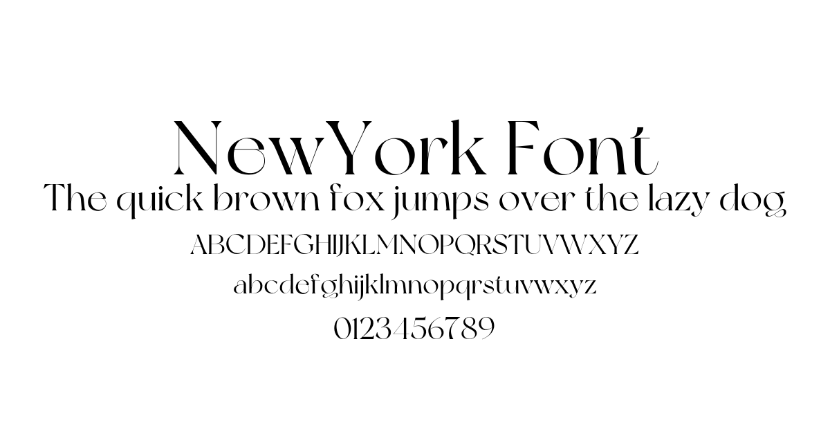NewYork Font font preview