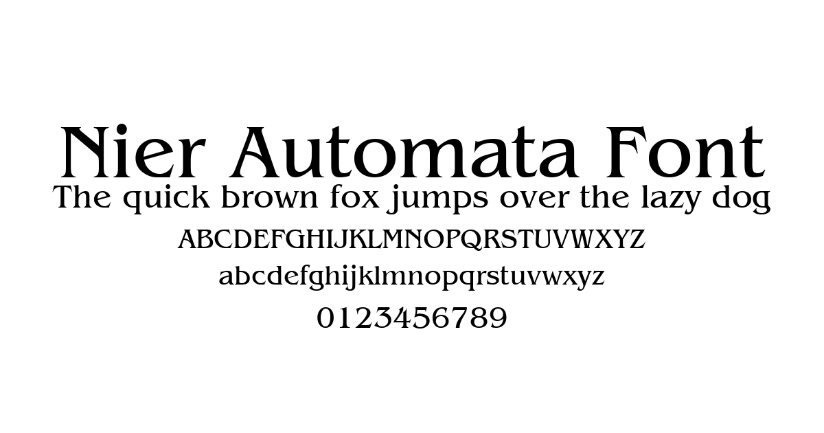 Nier Automata Font font preview
