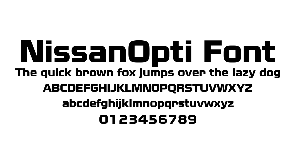 NissanOpti Font preview
