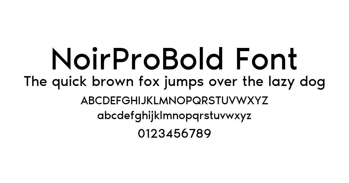 NoirProBold Font font preview